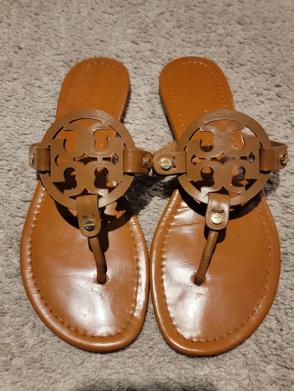 Tory Burch Miller Sandals Vintage Vachetta Size 8.5